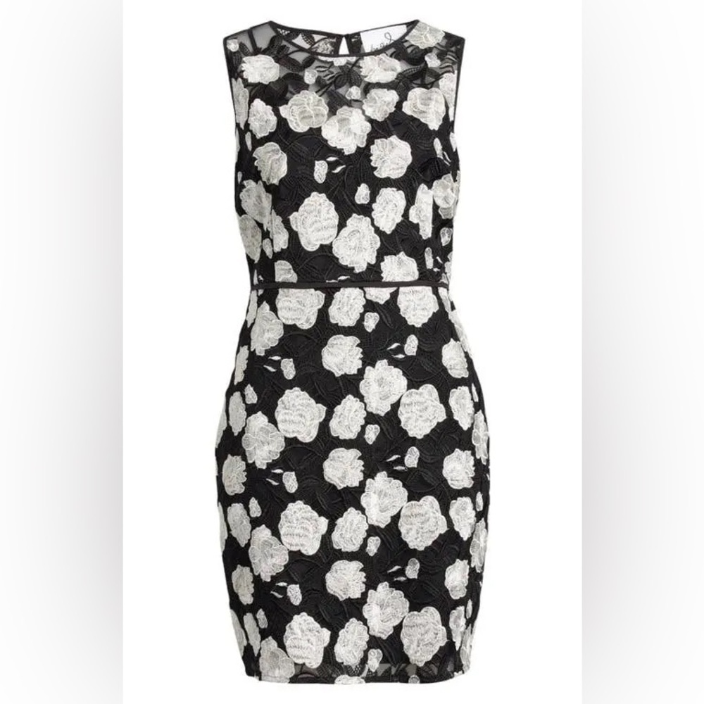 SAM EDELMAN Floral Embroidered Sleeveless Lace Sheath Dress